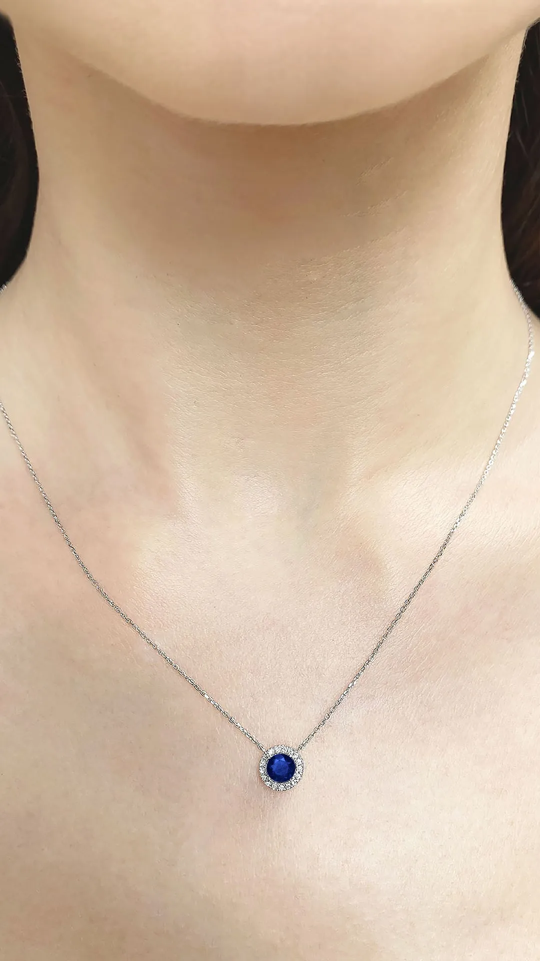 Cory Necklace 0.50ct Sapphire 18K White Gold