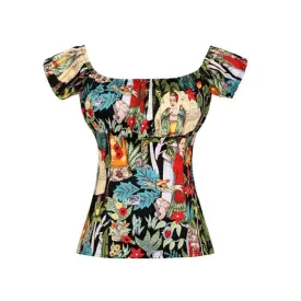 Frida Peasant top Black