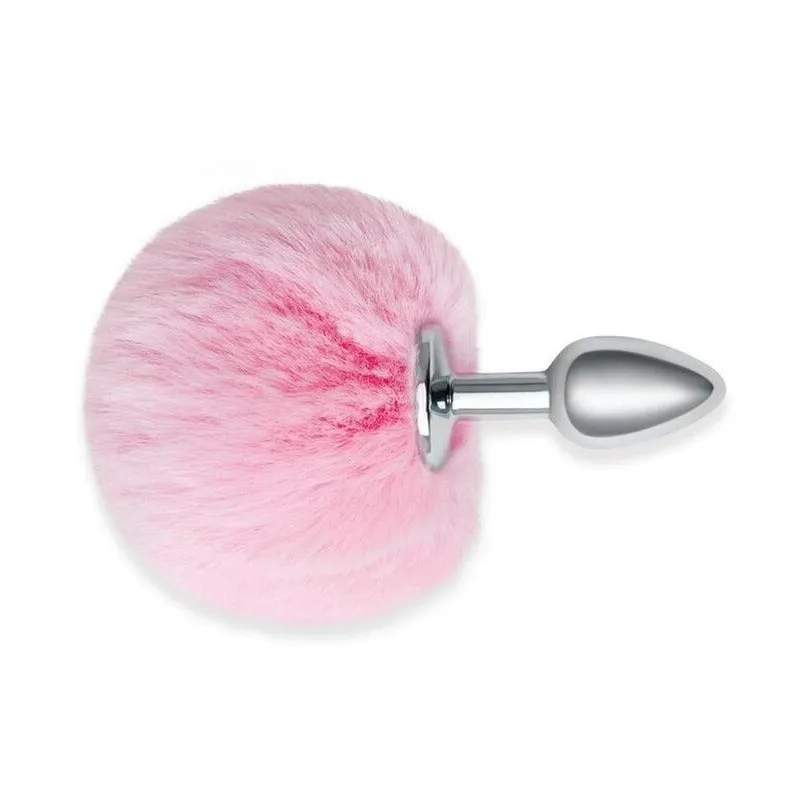 Furry Tales Pink Bunny Tail Metal Butt Plug Set