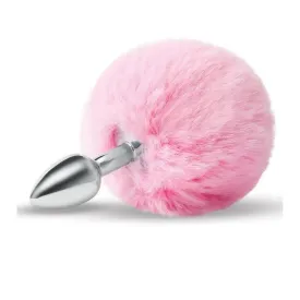 Furry Tales Pink Bunny Tail Metal Butt Plug Set