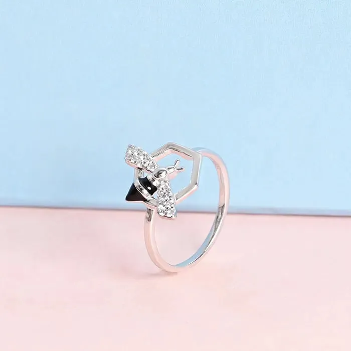 Geometric Bee Elegance Ring