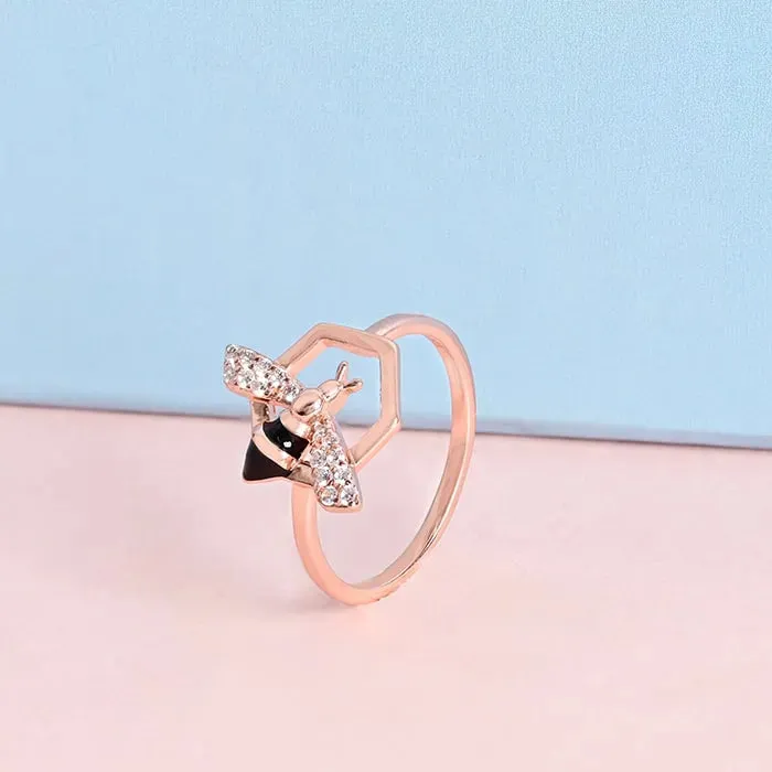 Geometric Bee Elegance Ring