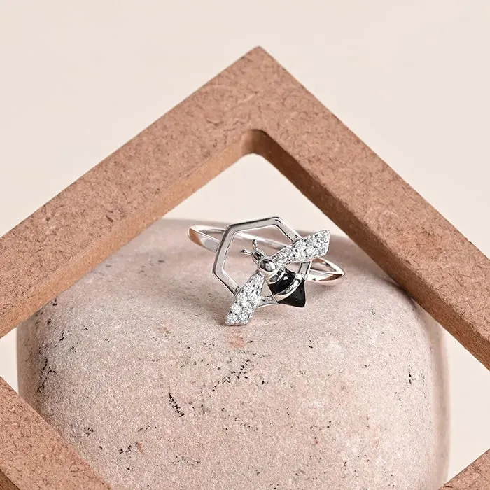 Geometric Bee Elegance Ring