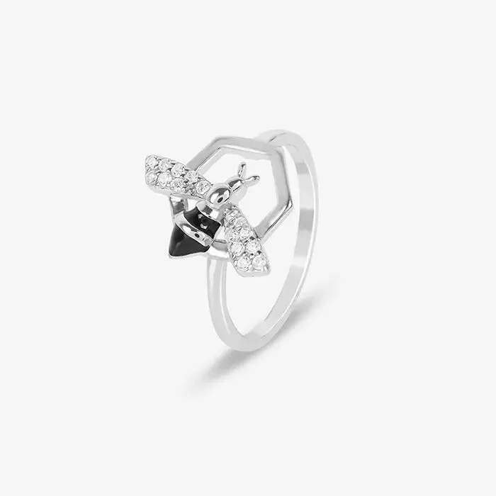 Geometric Bee Elegance Ring