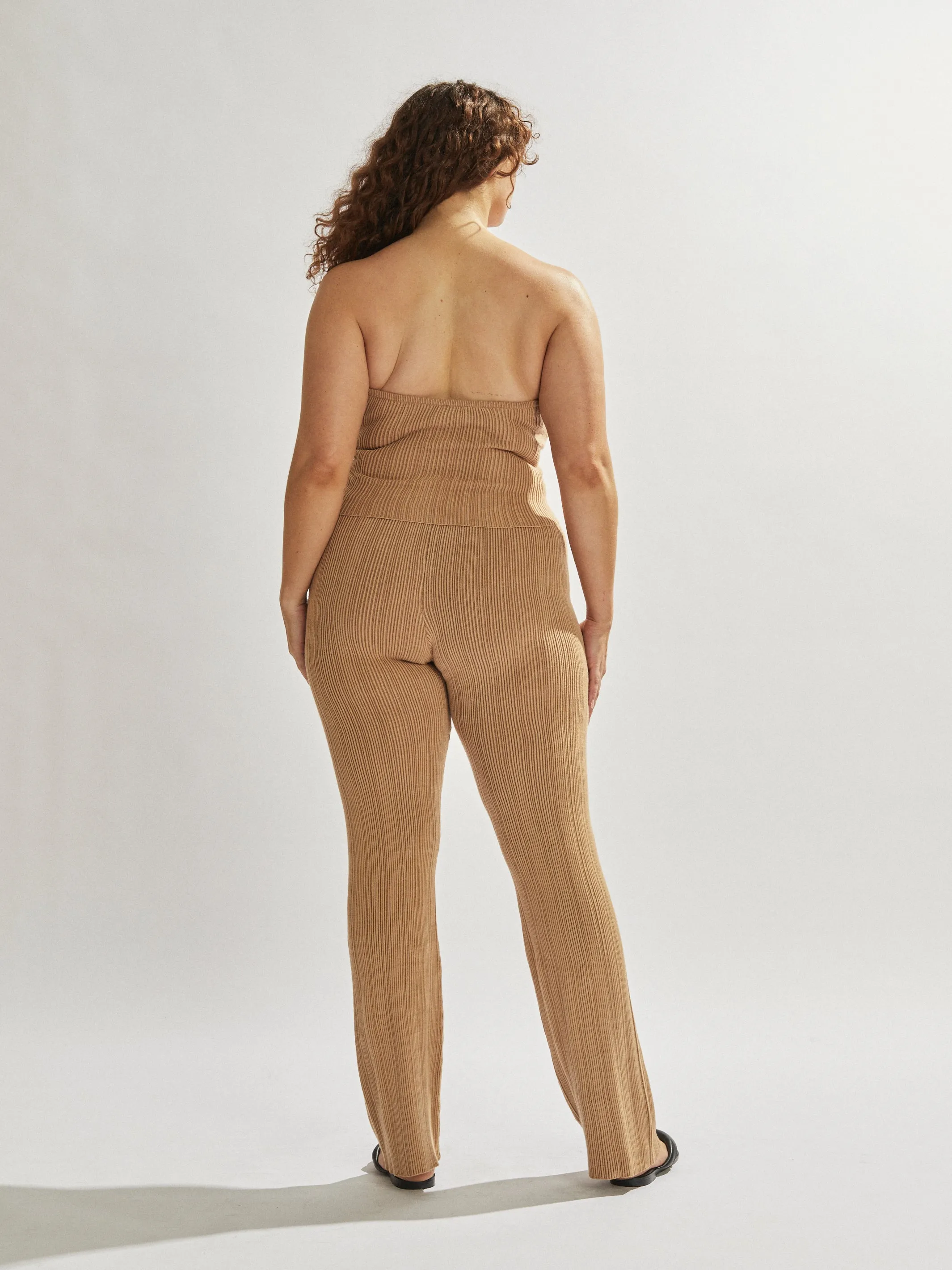 Henley Pants Tan Cropped
