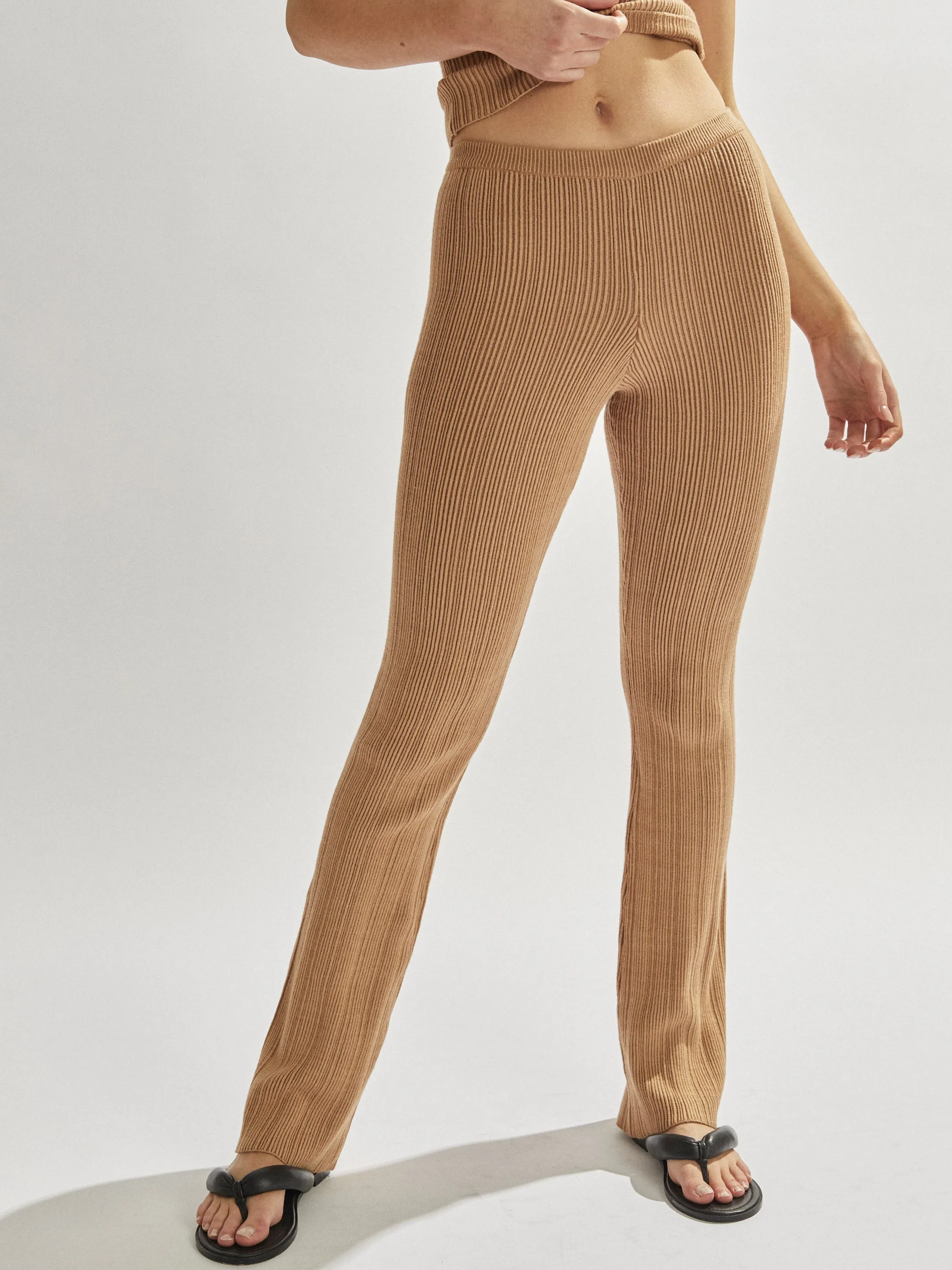Henley Pants Tan Cropped