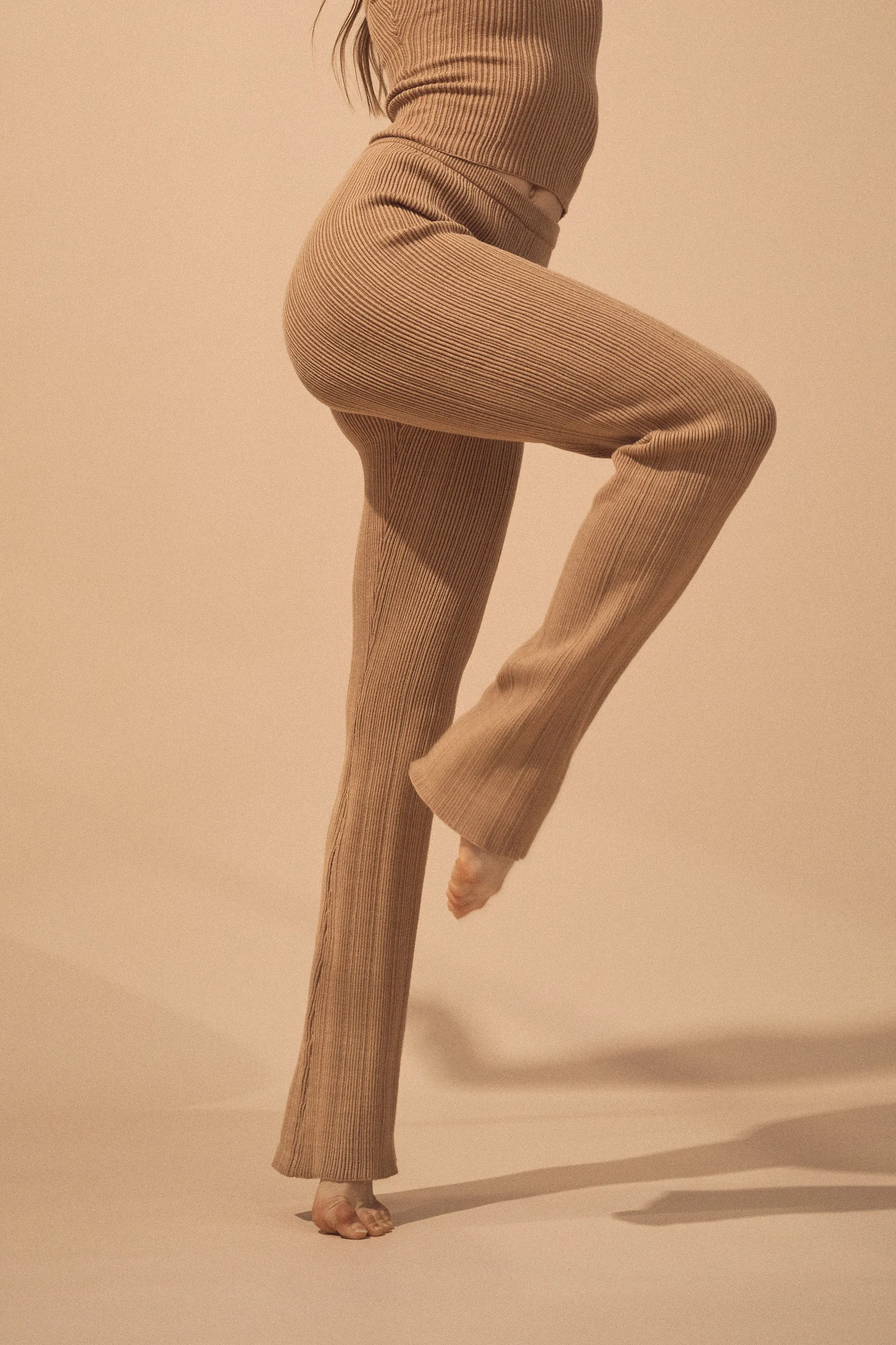 Henley Pants Tan Cropped