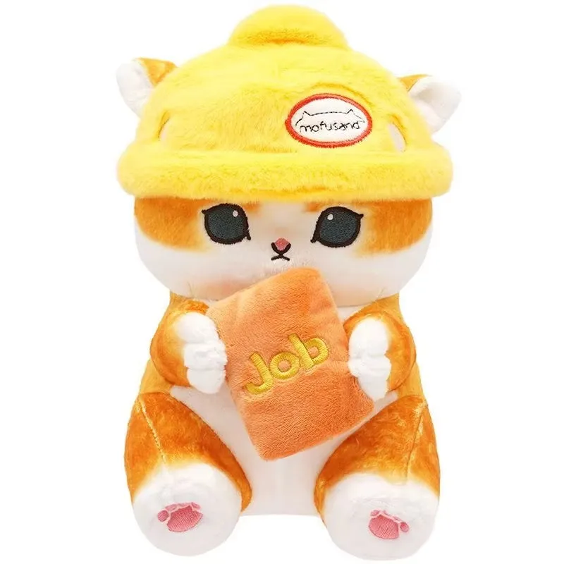 Mofusand Worker Cat Plush 9"