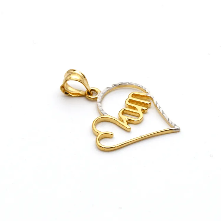 Real Gold 2 Color Mom Heart Pendant GL2497 P 1700