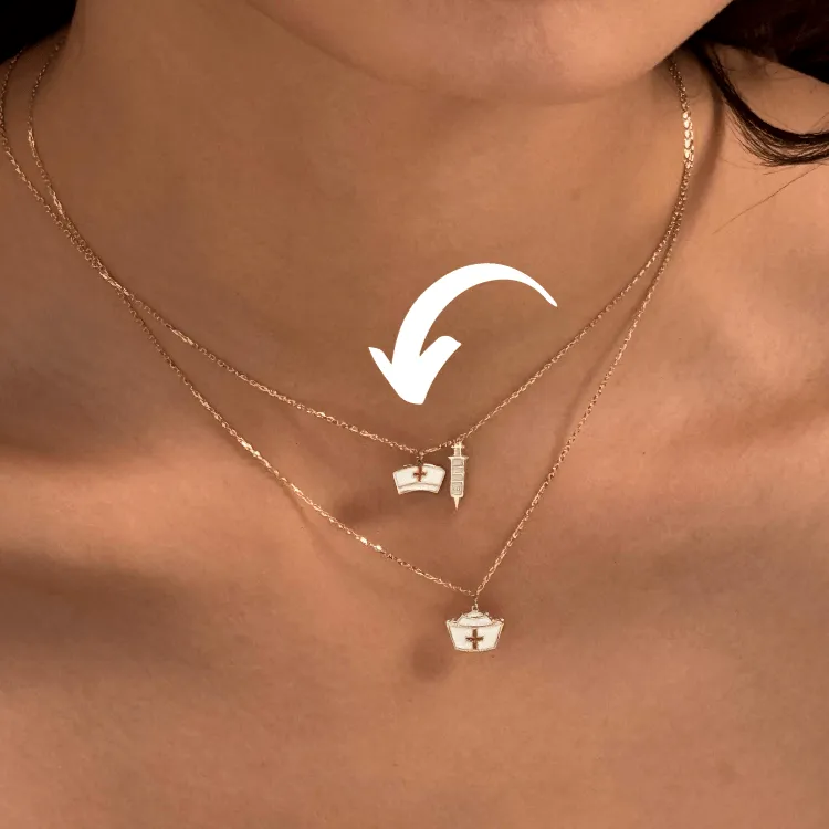 Real Gold 3 Color Nurse Adjustable Size Necklace 7893 N1406