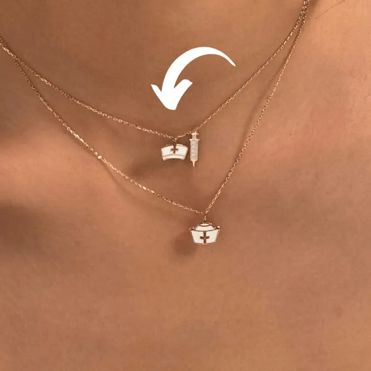 Real Gold 3 Color Nurse Adjustable Size Necklace 7893 N1406