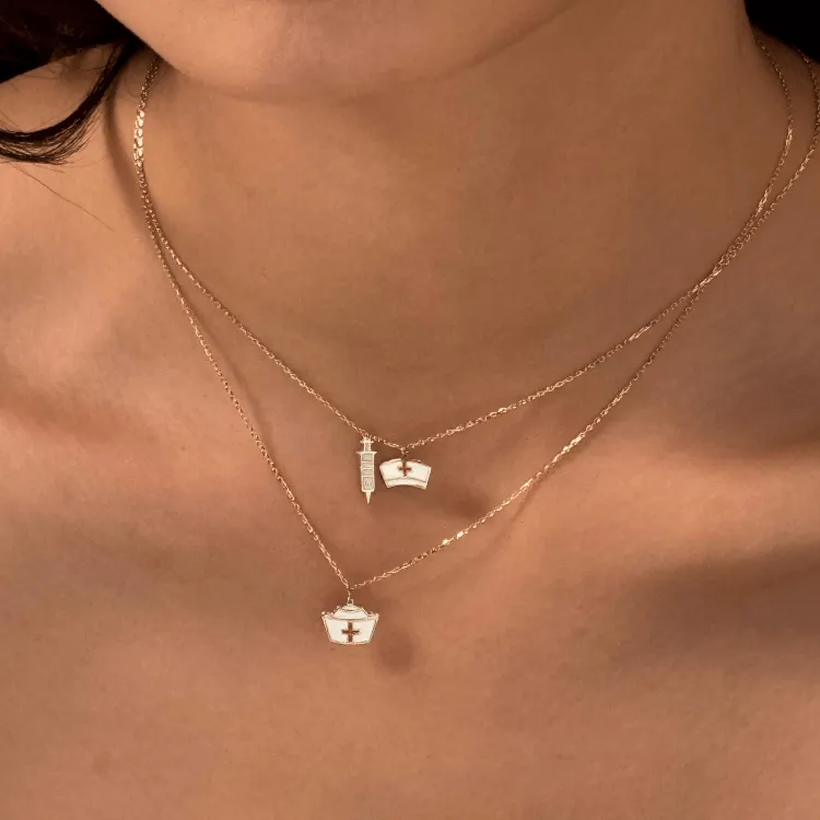 Real Gold 3 Color Nurse Adjustable Size Necklace 7893 N1406