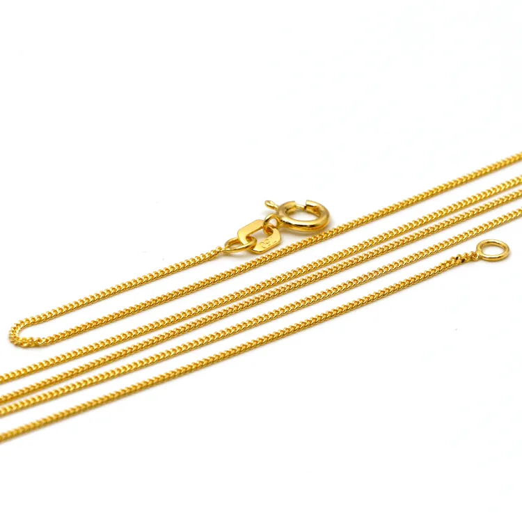 Real Gold Curb Flat Carpet Chain Necklace 1153 (50 C.M) CH1079