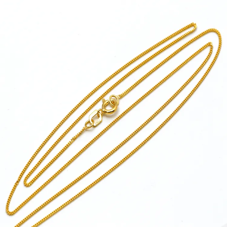 Real Gold Curb Flat Carpet Chain Necklace 1153 (50 C.M) CH1079